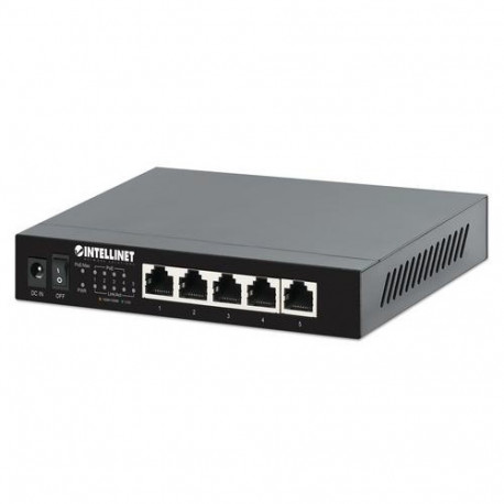Intellinet 5-Port 2.5G Ethernet PoE+ Switch Four PSE PoE+ Ports, 10/100/1000/2500 Mbps on all Ports,
