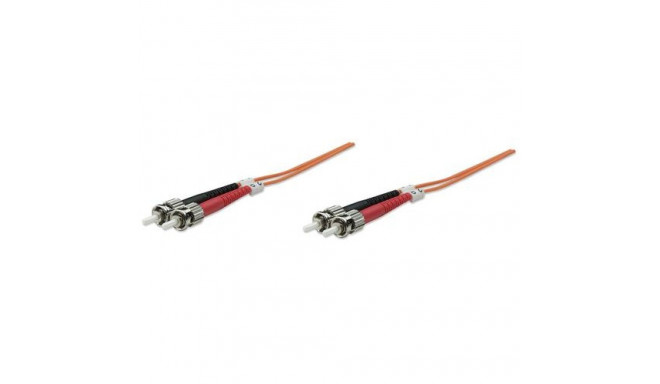 Intellinet Fiber Optic Patch Cable, OM1, ST/ST, 1m, Orange, Duplex, Multimode, 62.5/125 µm, LSZH, Fi