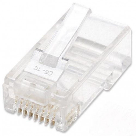 Intellinet RJ45 Modular Plugs, Cat6, UTP, 2-prong, for stranded wire, 15 µ gold plated contacts, 100