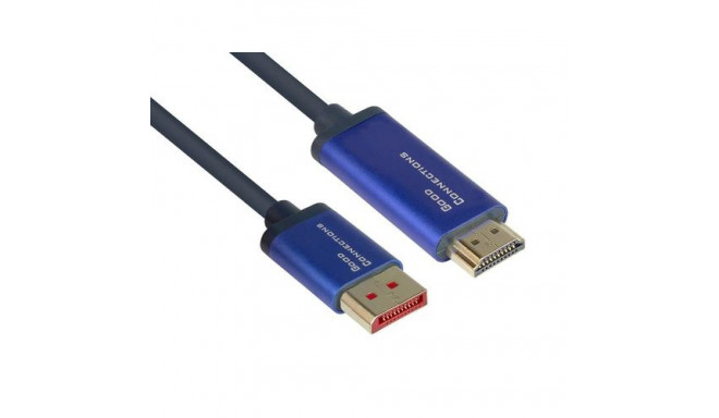 Alcasa 4860-SF020B video cable adapter 2 m DisplayPort HDMI Black, Blue