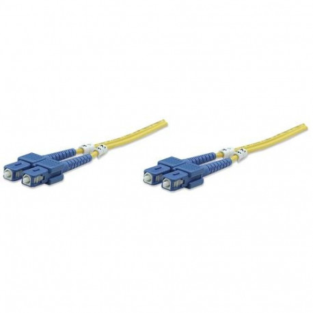 Intellinet Fiber Optic Patch Cable, OS2, SC/SC, 1m, Yellow, Duplex, Single-Mode, 9/125 µm, LSZH, Fib