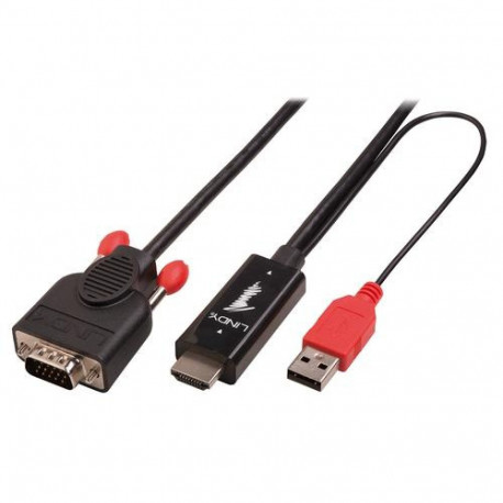 Lindy 1m HDMI to VGA Converter Adapter Cable, Black