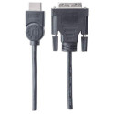 Manhattan HDMI to DVI-D 24+1 Cable, 1.8m, Male to Male, Black, Equivalent to HDMIDVIMM6, Dual Link,  Manhattan HDMI to DVI-D 24+1 Cable, 1.8m, Male to Male, Black, Equivalent to HDMIDVIMM6, Dual Link,