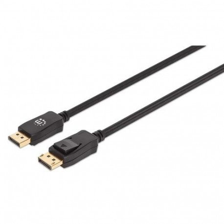 Manhattan DisplayPort 1.4 Cable, 8K@60hz, 3m, Braided Cable, Male to Male, With Latches, Fully Shiel