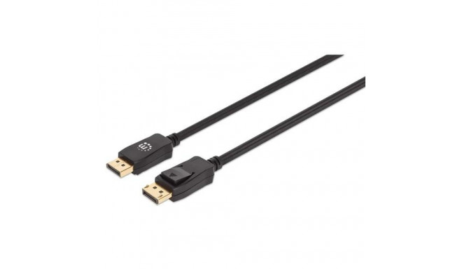 Manhattan DisplayPort 1.4 Cable, 8K@60hz, 3m, Braided Cable, Male to Male, With Latches, Fully Shiel