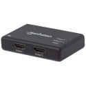 Manhattan HDMI Splitter 2-Port , 4K@30Hz, Displays output from x1 HDMI source to x2 HD displays (sam