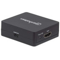 Manhattan HDMI Splitter 2-Port , 1080p, Black, Displays output from x1 HDMI source to x2 HD displays