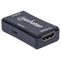 Manhattan HDMI Repeater, 4K@60Hz, Active, Boosts HDMI Signal up to 40m, Black, Three Year Warranty, 