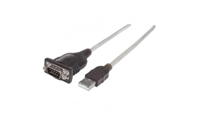 Manhattan USB-A to Serial Converter cable, 45cm, Male to Male, Serial/RS232/COM/DB9, Prolific PL-230