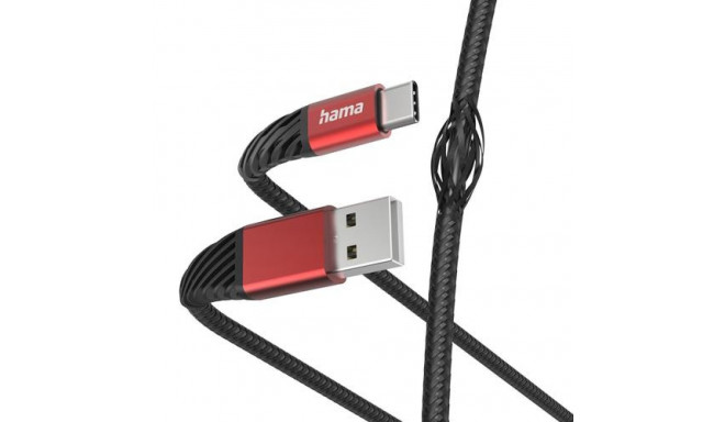 Hama Extreme USB cable USB 2.0 1.5 m USB A USB C Black, Red