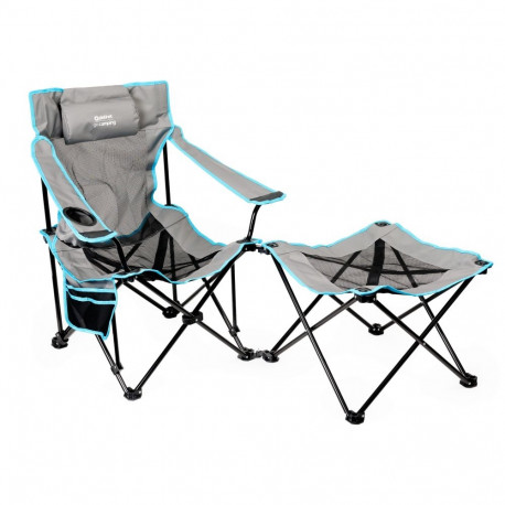 PLATINET CAMPING SET CHAIR AND FOLDING TABLE/ FOOTREST BLACK BLUE [45907]