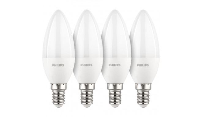 Philips LED Lamp E14 4-Pack candle     40W 4000K