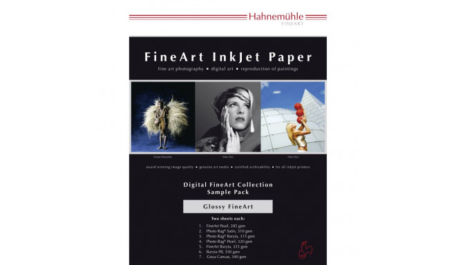 Hahnemühle Digital FineArt A 4 testpakett läikivad paberid