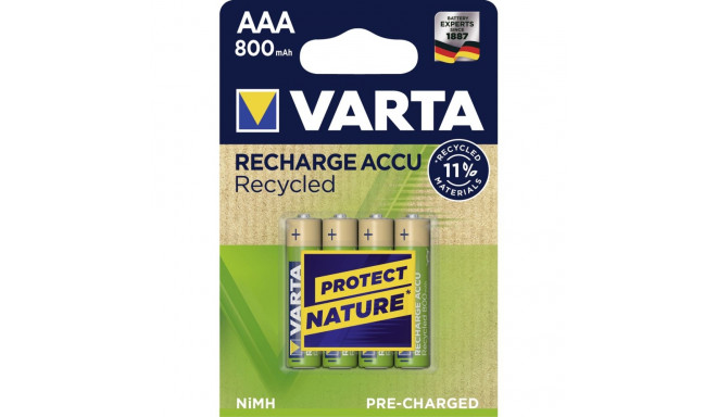 10x4 Varta RECHARGE ACCU taaskasutatud 800 mAH AAA Micro NiMH