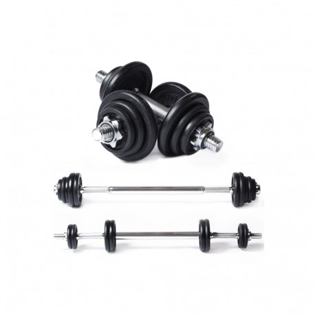 Hantlite- ja tõstekangikomplekt TUNTURI Barbell/Dumbbell Set 20kg, iron