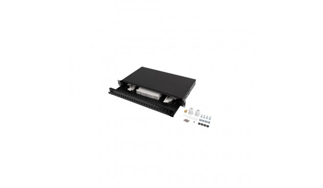 RACKMOUNT 19" 1U FIBER PATCH PANEL LANBERG 24XSC SIMPLEX/24XLC DUPLEX BLACK + ACCESSORIES