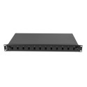 RACKMOUNT 19" 1U FIBER PATCH PANEL LANBERG 12XSC SIMPLEX / 12XLC DUPLEX BLACK + ACCESSORIES