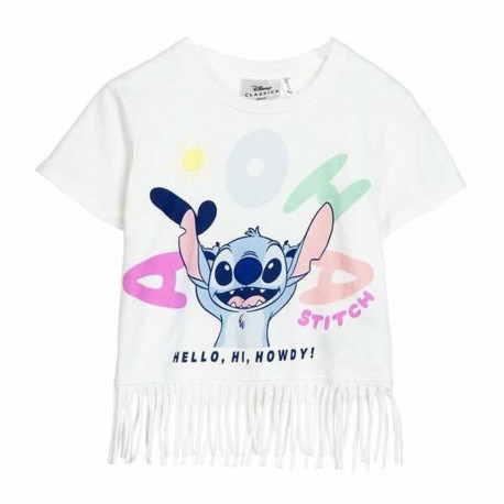 Child's Short Sleeve T-Shirt Stitch White - 6 Years