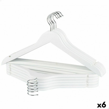 Apģērbu pakaramo komplekts Max Home Balts Koks Tērauds 44,5 x 23 x 1 cm 10 Daudzums (6 gb.)