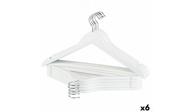 Apģērbu pakaramo komplekts Max Home Balts Koks Tērauds 44,5 x 23 x 1 cm 10 Daudzums (6 gb.)