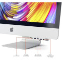 Satechi USB-C Clamp Pro Hub for iMac -adapteri, Silver