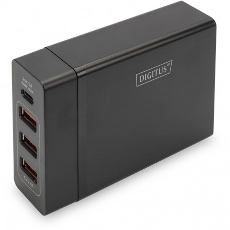"Charger 72W 1xUSB-C 20V/3A 3x USB-A 5V/2.4A DIGITUS schwarz"