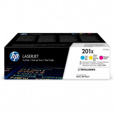 "HP 201X oiginal LaserJet Toner cartridge CF253XM Cyan/Magenta/Yellow High Yield 3-pack"
