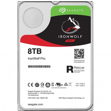 "SEAGATE Ironwolf 8000 8TB 7200rpm SATA III 8,89cm 3,5Zoll NAS HDD Retail SinglePack"