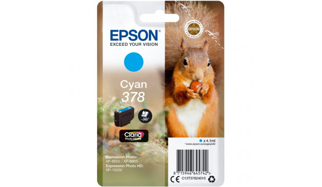 "Epson Tinte 378 C13T37824010 Cyan bis zu 360 Seiten"