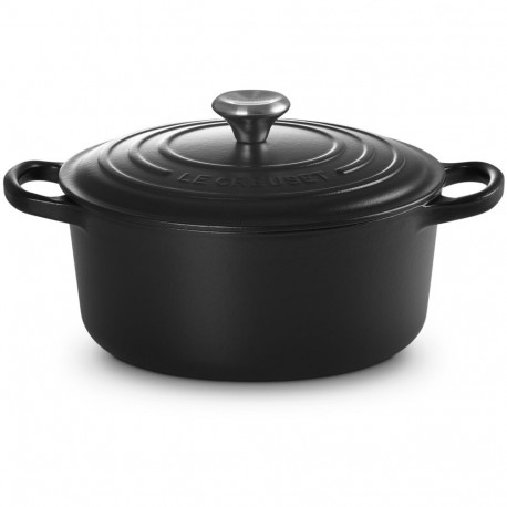 Le Creuset hautamispott Signature ümmargune 22cm, must