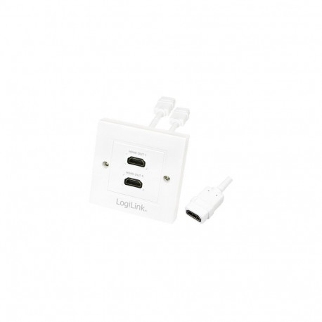 Logilink HDMI-adapter seinapesa 2-pordiline, valge