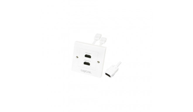 "Logilink HDMI Adapter. wall socket. 2-port. white"