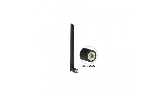 "DELOCK Antenne WLAN RP-SMA 802.11 ac/a/h/b/g/n 3-5 dBi omni Gelenk schwarz"