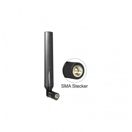 "DELOCK Antenne LTE SMA Band 1/3/7/20 -5 -2.8 dBi omni Gelenk schwarz"