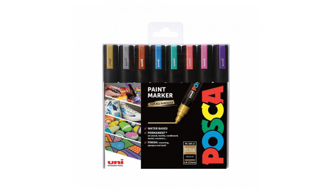 "POSCA Marker UNI PC-5M 8er Set Metallic"