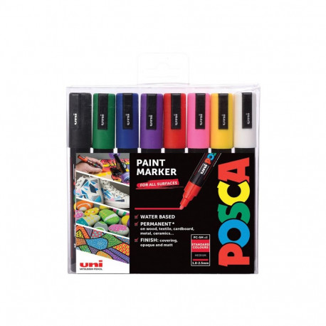 "POSCA Marker UNI PC-5M 8er Set Grundf."