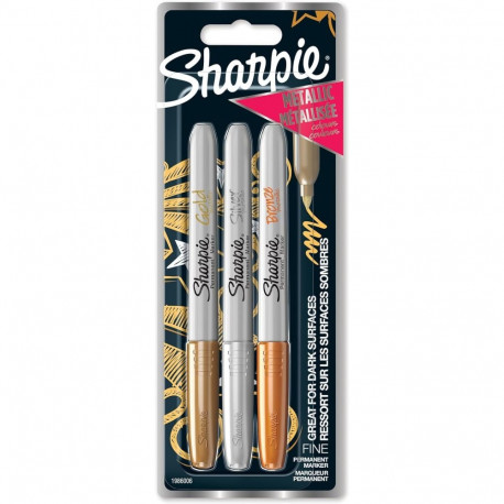 "1x3 Sharpie Metallic Marker F Gold/Silber/Bronze"