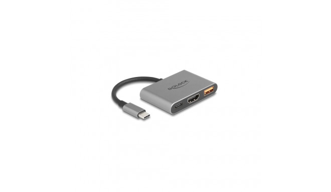 "DELOCK USB Type-C Adapter zu HDMI 4K 30 Hz mit USB Typ-A und USB Type-C PD 2.0 90 W"