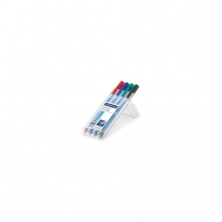 Staedtler marker Lumocolor 305, kustutatav, 4 tk, must, sinine, roheline, punane (305M WP4-1)