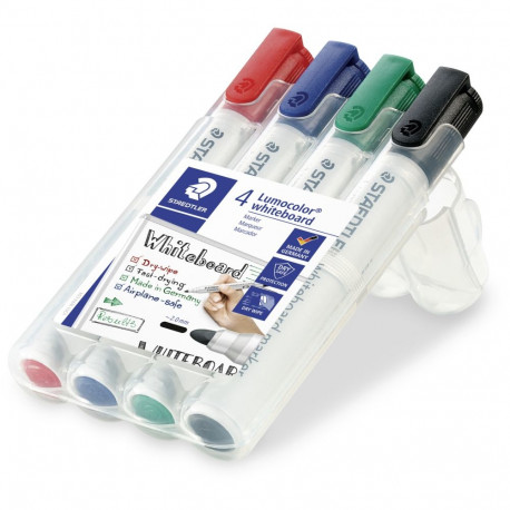 "STAEDTLER Lumocolor - 4 Stück(e) - Schwarz - Blau - Grün - Rot - Rundspitze - Mehrfarbig - Polyprop