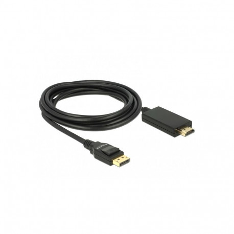 "DELOCK Kabel Displayport 1.2 Stecker > High Speed HDMI-A Stecker Passiv 4K 3 m schwarz"