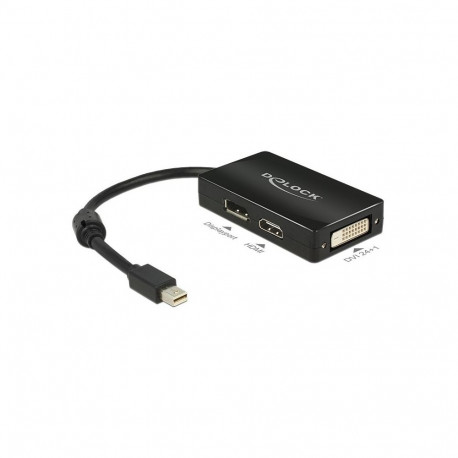 "DELOCK Adapterkabel mini DisplayPort Stecker > 1 x DisplayPort + 1 x HDMI + 1 x DVI 24+1 schwarz"