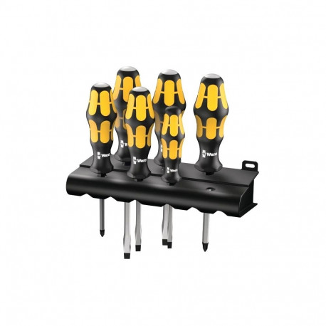 "Wera Schraubendrehersatz. Schraubmeißel + Rack 6-tlg 932/6"