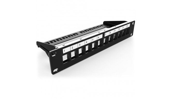 "DIGITUS Patchpanel 1HE 12-Port Modular schw."