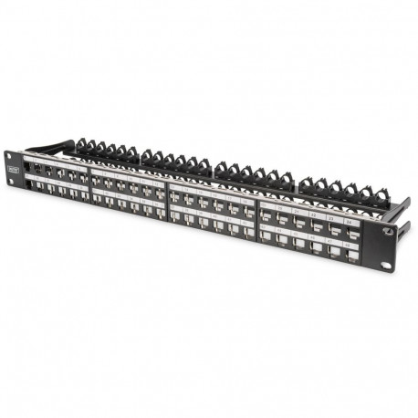 "DIGITUS Patchpanel 1HE 48-Port Cat6a geschirmt schwarz"