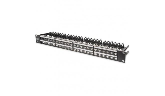 "DIGITUS Patchpanel 1HE 48-Port Cat6a geschirmt schwarz"