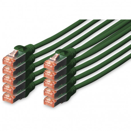 "DIGITUS CAT 6 S/FTP Patchkabel, 10 Stück, 3m, grün"