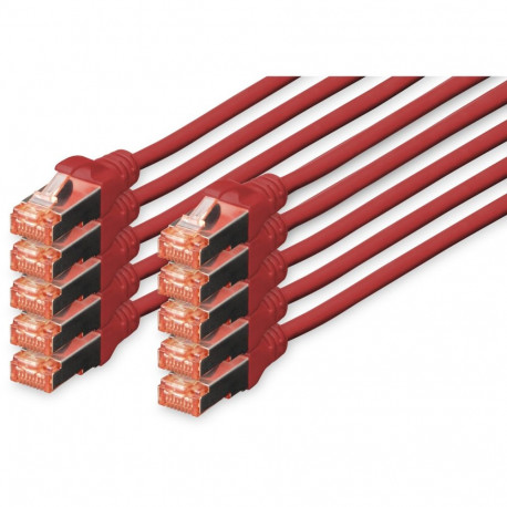 "DIGITUS CAT 6 S/FTP Patchkabel, 10 Stück, 5m, rot"