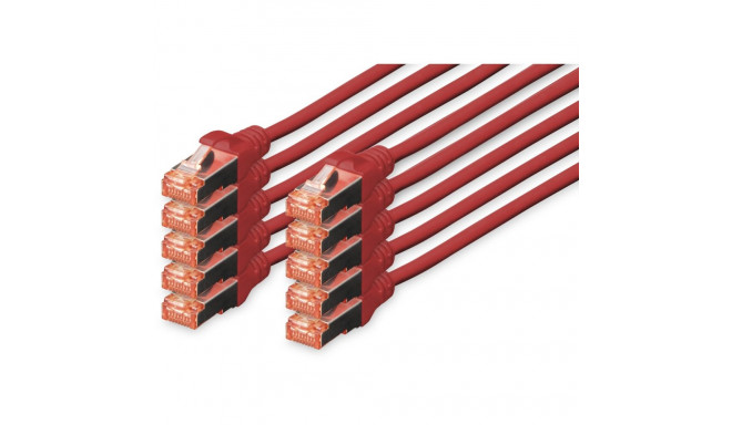 "DIGITUS CAT 6 S/FTP Patchkabel. 10 Stück. 5m. rot"