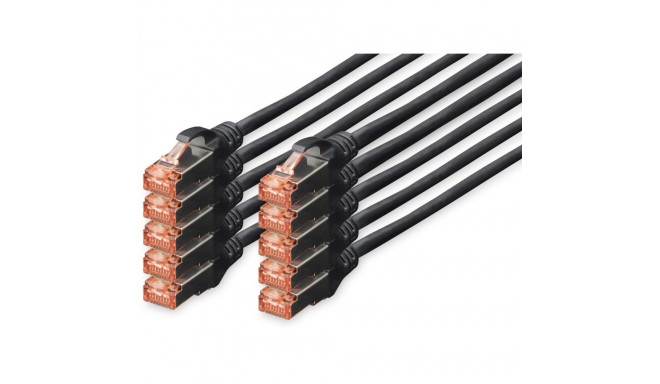 "DIGITUS CAT 6 S/FTP Patchkabel. 10 Stück. 1m. schwarz"